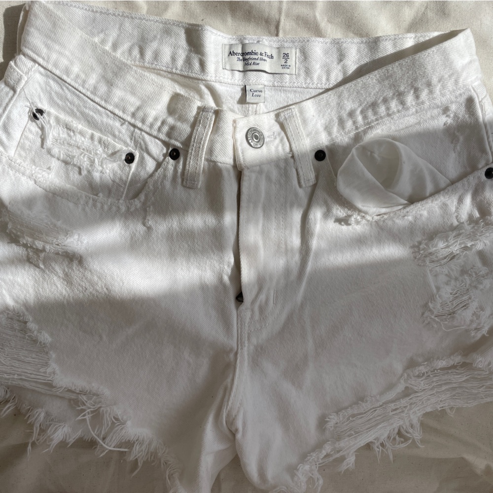 Abercrombie & Fitch Women's White Denim Shorts